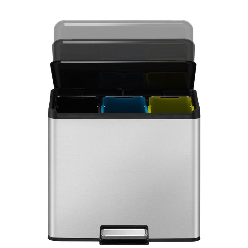 EKO Essential 2 Recycler pedaalemmer 9+9+9 liter mat RVS