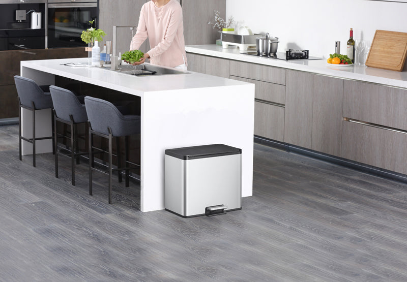 EKO Essential 2 Recycler pedaalemmer 20+9 liter mat RVS