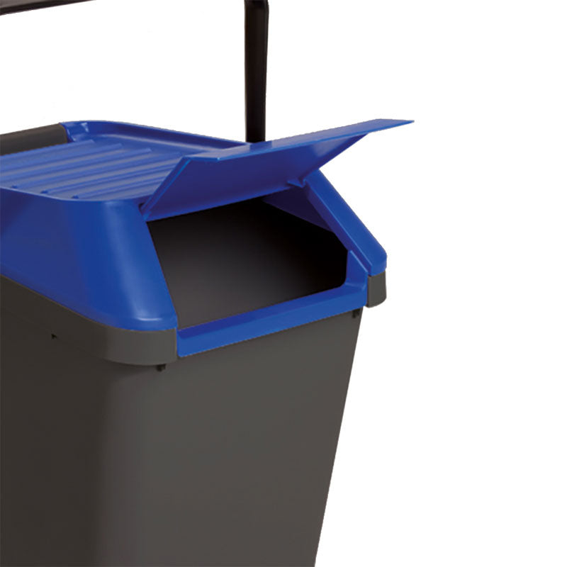 EasyMax afvalbak 35 liter grijs met blauw deksel