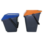 EasyMax afvalbak 35 liter grijs met blauw deksel