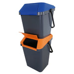 EasyMax afvalbak 35 liter grijs met blauw deksel