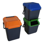 EasyMax afvalbak 35 liter grijs met blauw deksel