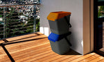 EasyMax afvalbak 35 liter grijs met blauw deksel