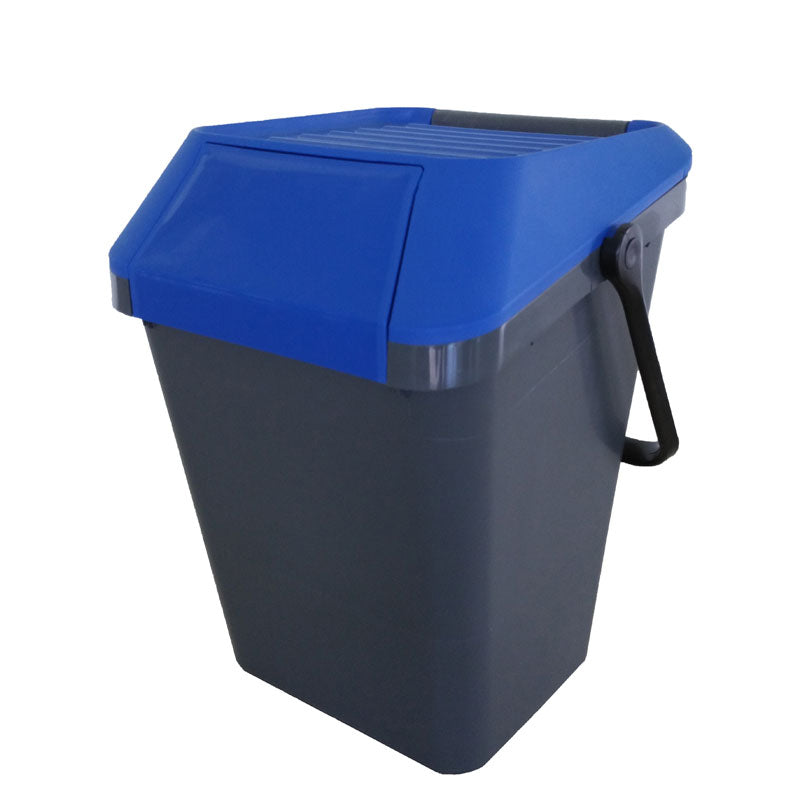 EasyMax afvalbak 45 liter grijs met blauw deksel