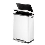 EKO X-Cube pedaalemmer 30 liter wit/mat RVS