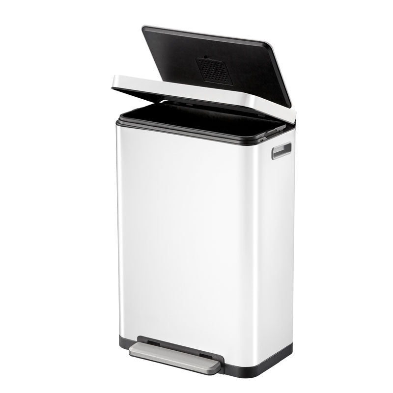 EKO X-Cube pedaalemmer 30 liter wit/mat RVS