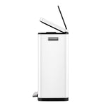 EKO X-Cube pedaalemmer 30 liter wit/mat RVS
