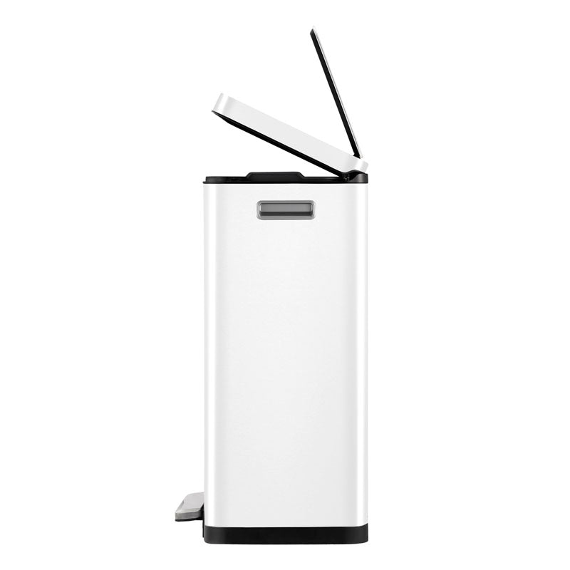 EKO X-Cube pedaalemmer 30 liter wit/mat RVS