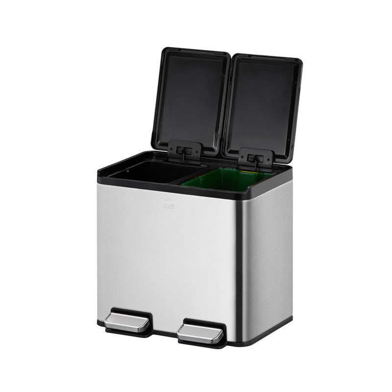 EKO Essential splitted Recycler pedaalemmer 10+10 liter mat RVS