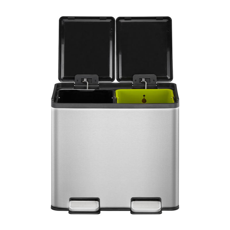 EKO Essential splitted Recycler pedaalemmer 10+10 liter mat RVS
