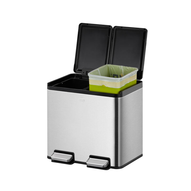 EKO Essential splitted Recycler pedaalemmer 10+10 liter mat RVS