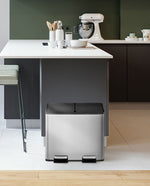 EKO Essential splitted Recycler pedaalemmer 10+10 liter mat RVS