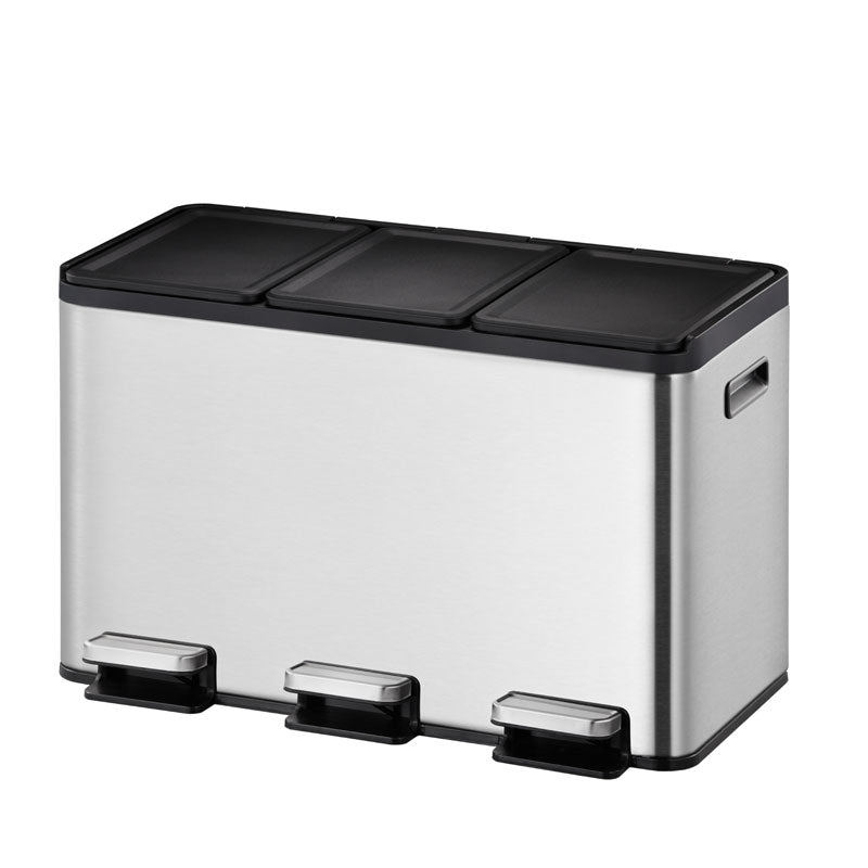 EKO Essential splitted Recycler pedaalemmer 10+10+10 liter mat RVS