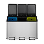 EKO Essential splitted Recycler pedaalemmer 10+10+10 liter mat RVS