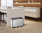 EKO Essential splitted Recycler pedaalemmer 10+10+10 liter mat RVS
