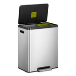 EKO EcoCasa 2 recycling pedaalemmer 30+30 liter mat RVS
