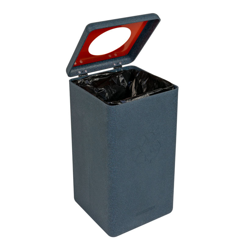 BrickBin circulaire afvalbak Plastic 65 liter grijs met oranje plaat