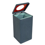 BrickBin circulaire afvalbak Plastic 65 liter grijs met oranje plaat