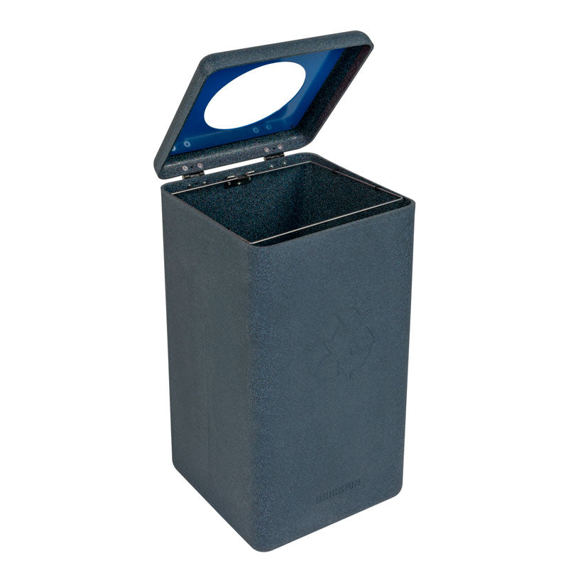 BrickBin circulaire afvalbak Paper 65 liter grijs met blauwe plaat