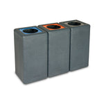 BrickBin circulaire afvalbak Paper 65 liter grijs met blauwe plaat