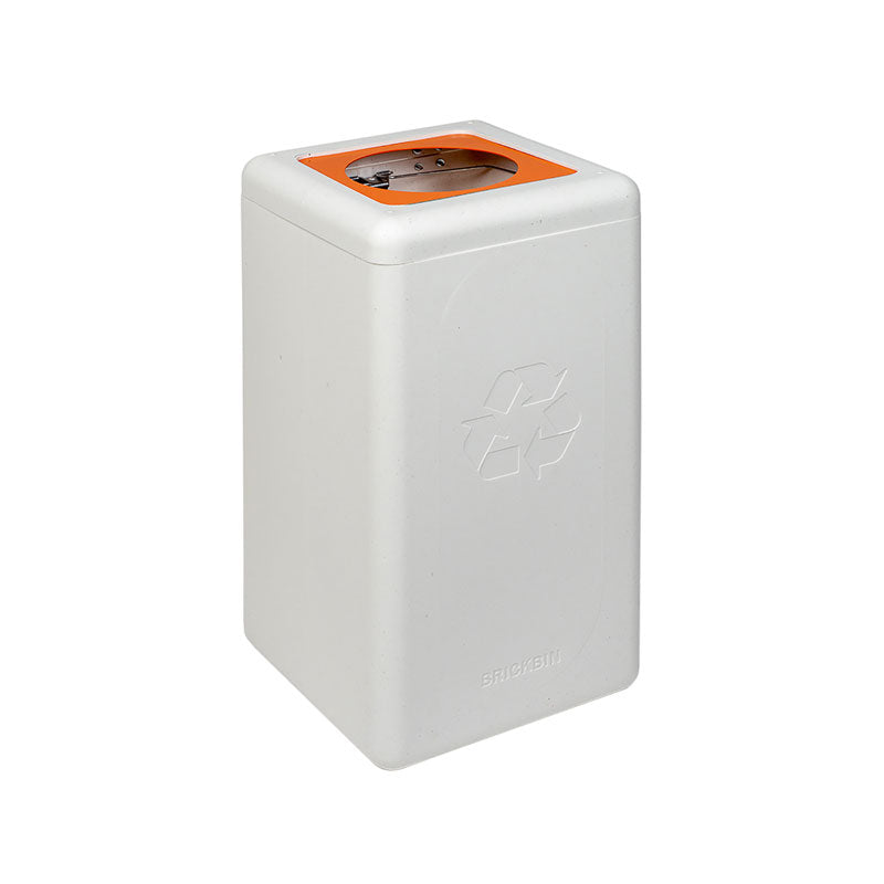 BrickBin circulaire afvalbak Plastic 65 liter wit met oranje plaat