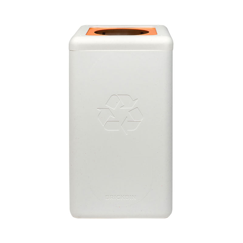 BrickBin circulaire afvalbak Plastic 65 liter wit met oranje plaat