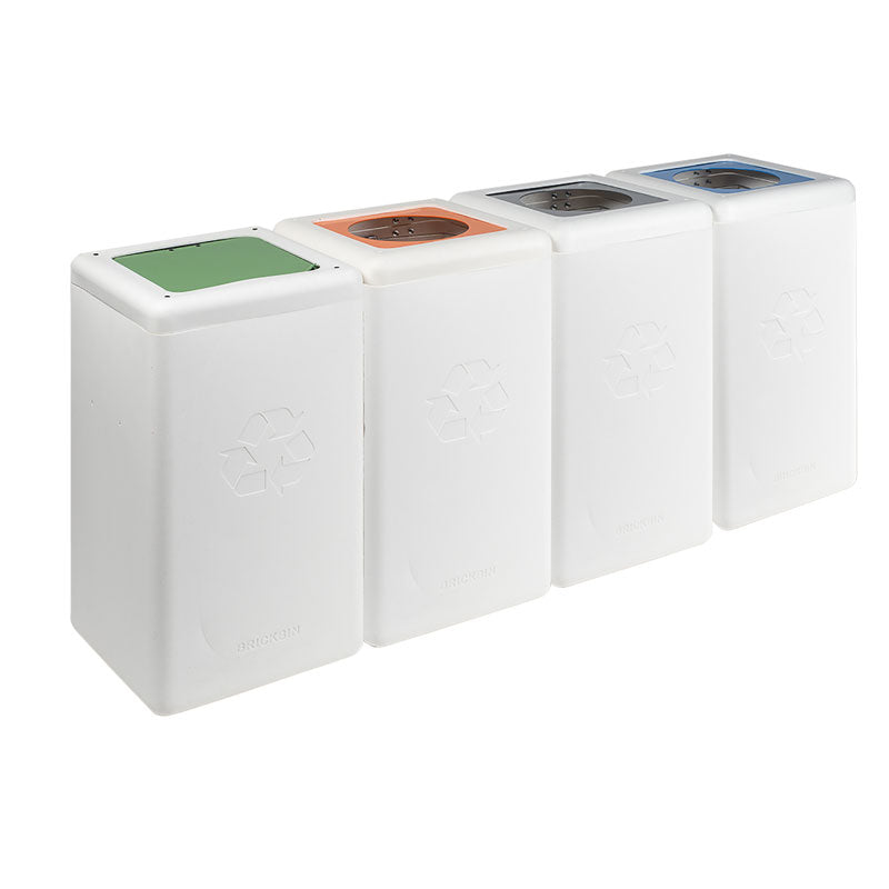 BrickBin circulaire afvalbak Plastic 65 liter wit met oranje plaat