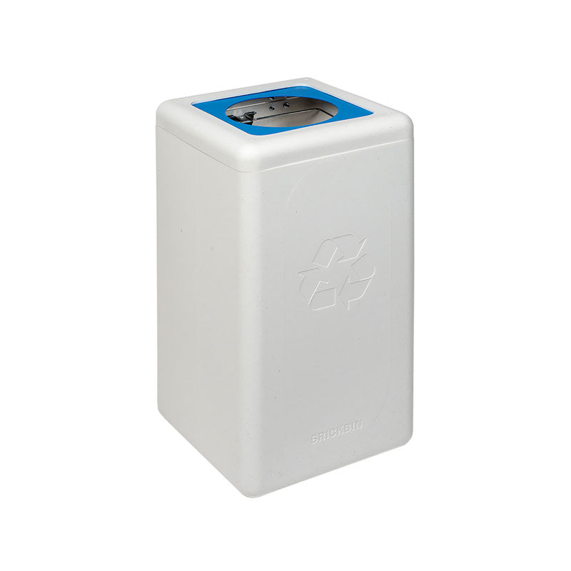 BrickBin circulaire afvalbak Paper 65 liter wit met blauwe plaat