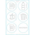 BrickBin circulaire afvalbak Paper 65 liter wit met blauwe plaat