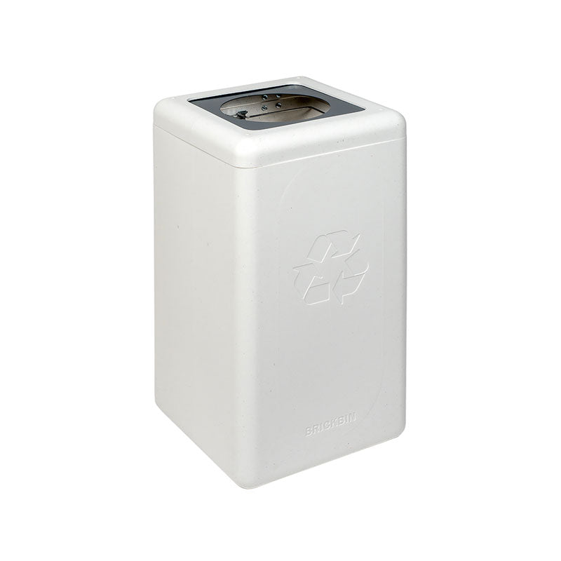 BrickBin circulaire afvalbak Waste 65 liter wit met grijze plaat