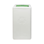 BrickBin circulaire afvalbak met klepdeksel 65 liter wit met groene plaat