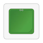 BrickBin circulaire afvalbak met klepdeksel 65 liter wit met groene plaat