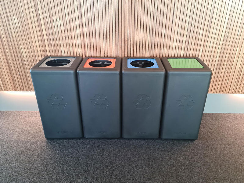 BrickBin circulaire afvalbak Paper 65 liter zwart met blauwe plaat