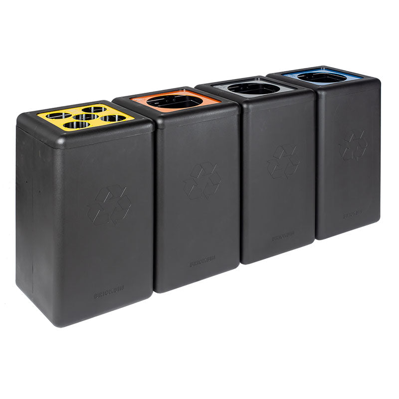 BrickBin circulaire afvalbak Paper 65 liter zwart met blauwe plaat