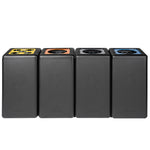 BrickBin circulaire afvalbak Paper 65 liter zwart met blauwe plaat