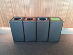 BrickBin circulaire afvalbak met klepdeksel 65 liter zwart met groene plaat