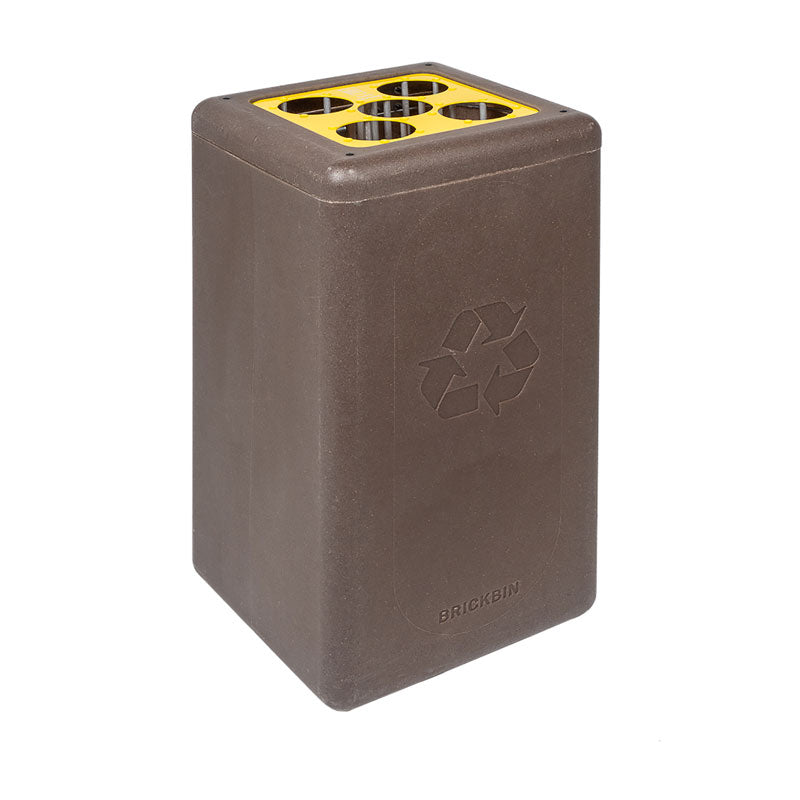 BrickBin circulaire bekerbak van gerecycled koffiedik Cups 65 liter bruin/geel