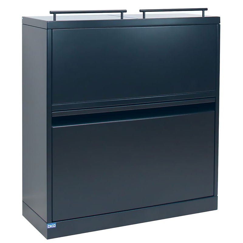 Bica 881 afvalstation met deksel 80 liter zwart