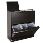 Bica 881 afvalstation met deksel 80 liter zwart