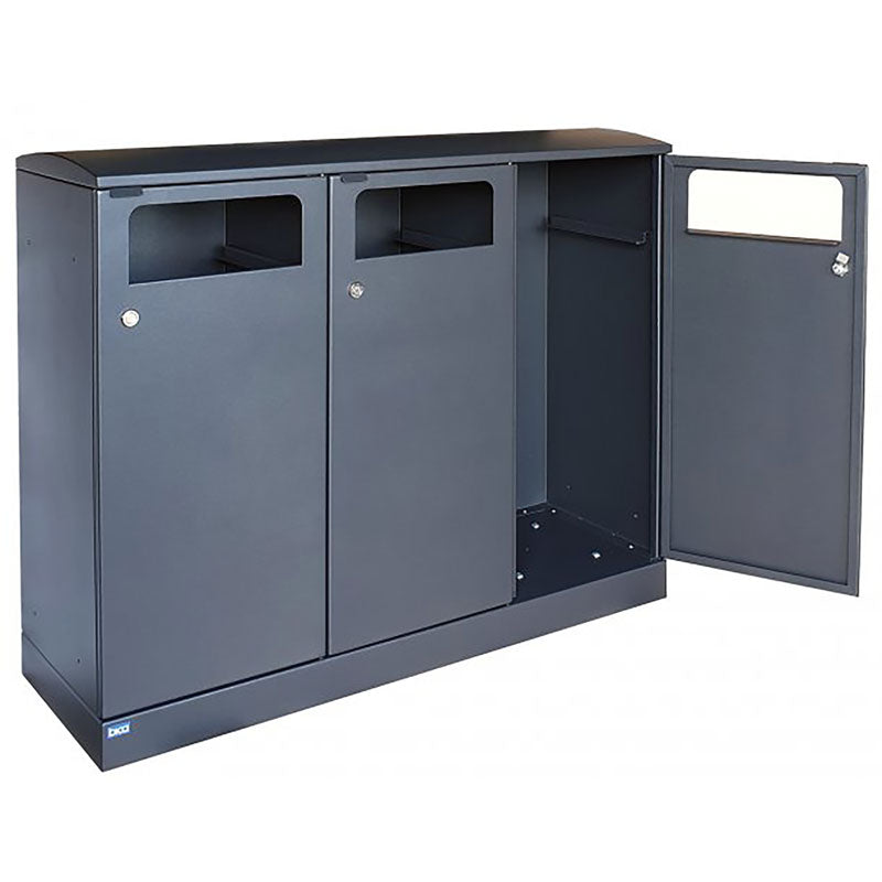 Bica 713 buitenafvalbak 3x100 liter antraciet