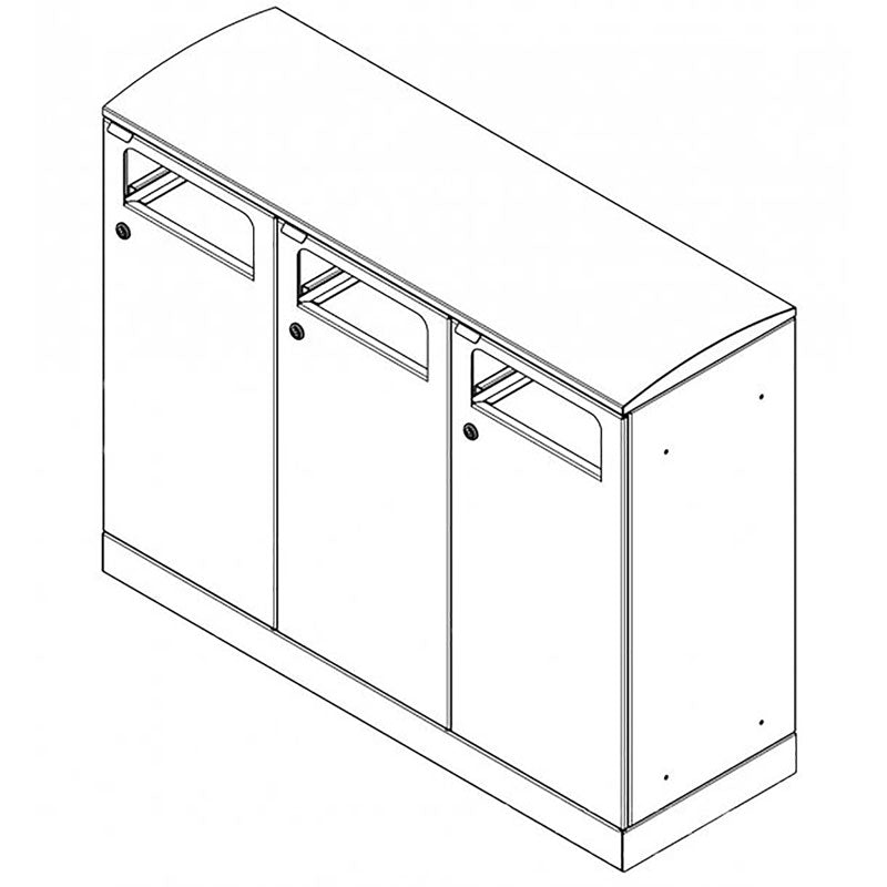Bica 713 buitenafvalbak 3x100 liter antraciet