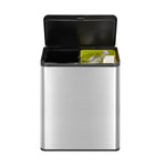 EKO Essential Touch Recycler 20+20 liter mat RVS/zwart