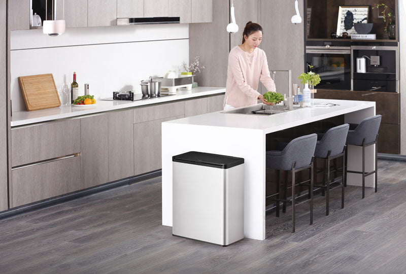 EKO Essential Touch Recycler 20+20 liter mat RVS/zwart
