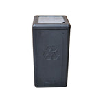 BrickBin circulaire afvalbak met klepdeksel 65 liter zwart met grijze plaat