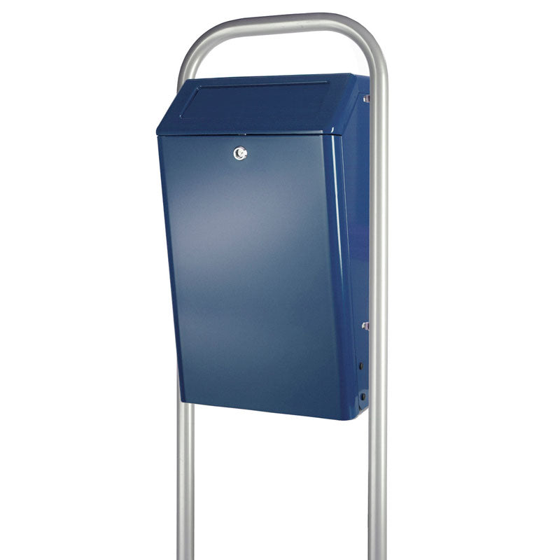DutchDesign buitenafvalbak met klep 50 liter blauw