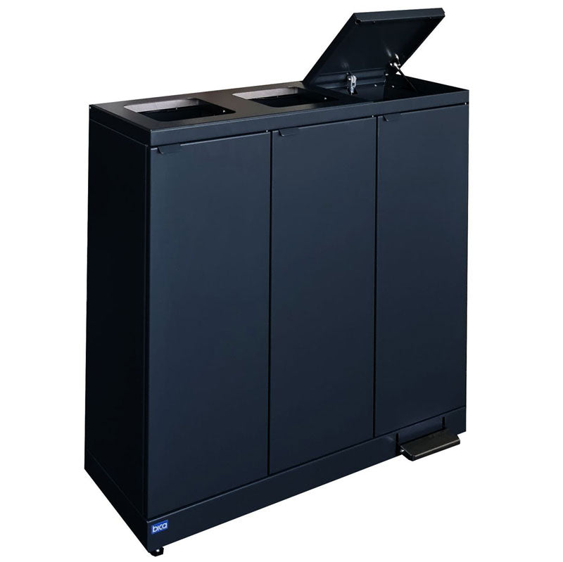 Bica Advanced 973 afvalscheidingsunit 3 x 65 liter zwart
