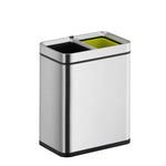 EKO Laguna Slim afvalbak Open Top 10+10 liter mat RVS