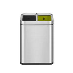EKO Laguna Slim afvalbak Open Top 10+10 liter mat RVS
