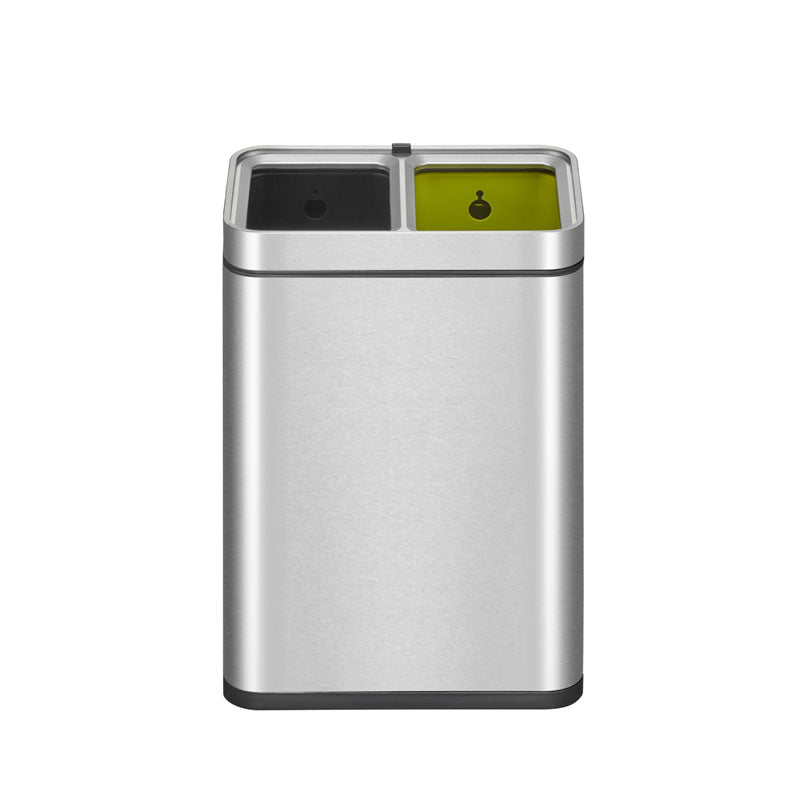EKO Laguna Slim afvalbak Open Top 10+10 liter mat RVS