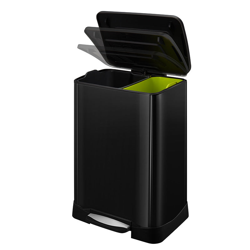 EKO Neo-Cube recycling pedaalemmer 28+18 liter zwart
